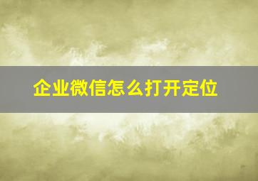 企业微信怎么打开定位