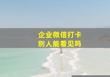 企业微信打卡别人能看见吗