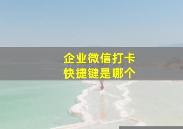 企业微信打卡快捷键是哪个