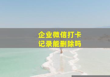 企业微信打卡记录能删除吗