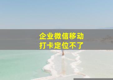 企业微信移动打卡定位不了