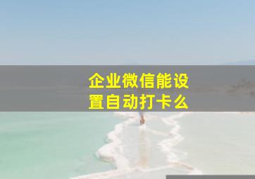 企业微信能设置自动打卡么