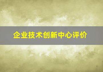 企业技术创新中心评价