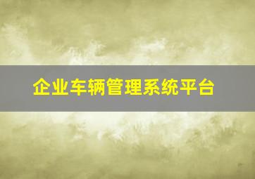 企业车辆管理系统平台