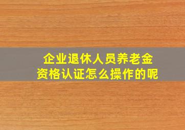 企业退休人员养老金资格认证怎么操作的呢