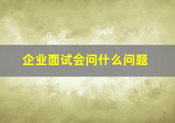 企业面试会问什么问题