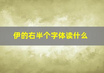 伊的右半个字体读什么