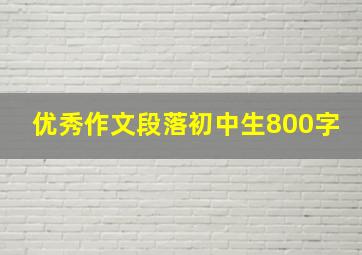 优秀作文段落初中生800字