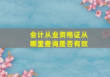 会计从业资格证从哪里查询是否有效