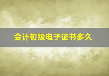 会计初级电子证书多久