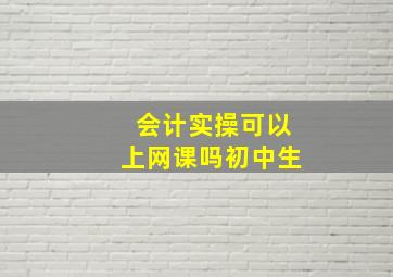 会计实操可以上网课吗初中生