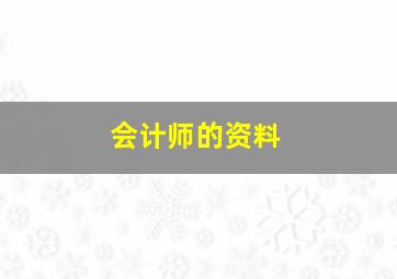 会计师的资料