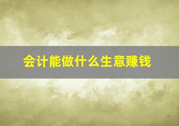 会计能做什么生意赚钱