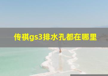 传祺gs3排水孔都在哪里