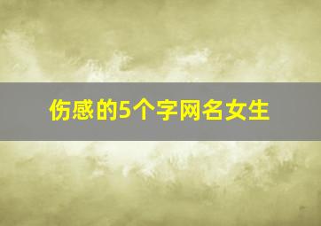 伤感的5个字网名女生