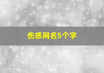 伤感网名5个字