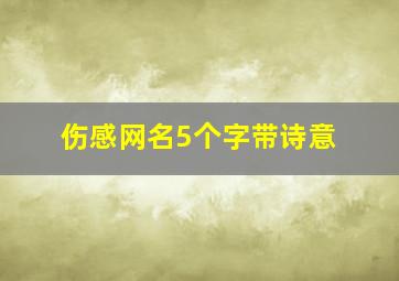 伤感网名5个字带诗意