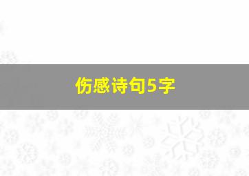 伤感诗句5字