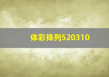 体彩排列520310