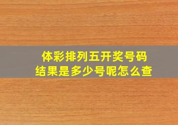 体彩排列五开奖号码结果是多少号呢怎么查