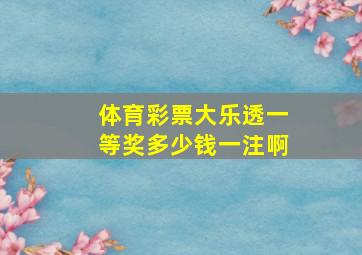 体育彩票大乐透一等奖多少钱一注啊