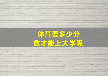 体育要多少分数才能上大学呢