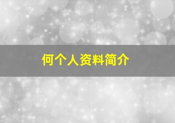 何个人资料简介