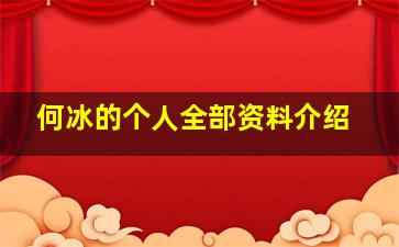 何冰的个人全部资料介绍