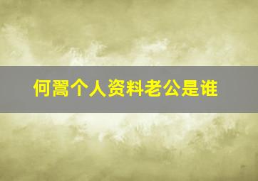 何翯个人资料老公是谁