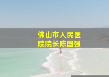 佛山市人民医院院长陈国强