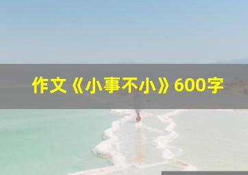 作文《小事不小》600字