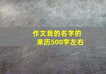 作文我的名字的来历500字左右