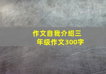 作文自我介绍三年级作文300字