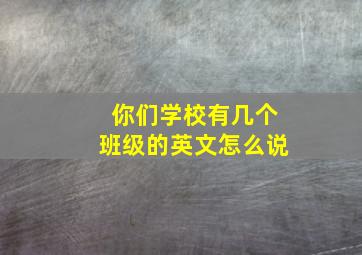 你们学校有几个班级的英文怎么说