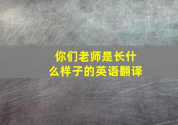 你们老师是长什么样子的英语翻译