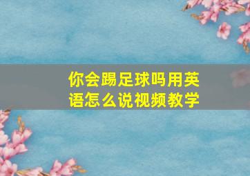 你会踢足球吗用英语怎么说视频教学