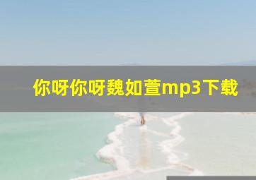 你呀你呀魏如萱mp3下载