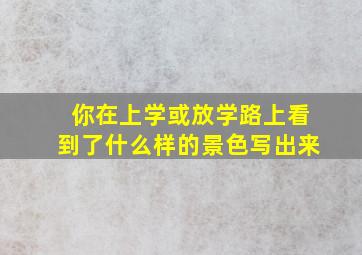 你在上学或放学路上看到了什么样的景色写出来