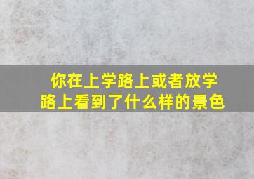 你在上学路上或者放学路上看到了什么样的景色