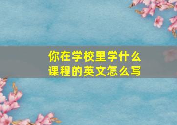 你在学校里学什么课程的英文怎么写