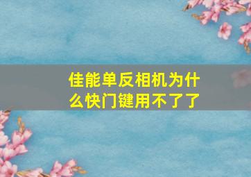 佳能单反相机为什么快门键用不了了