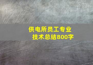 供电所员工专业技术总结800字