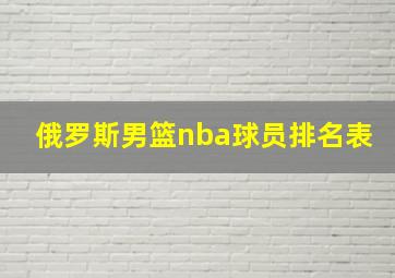 俄罗斯男篮nba球员排名表