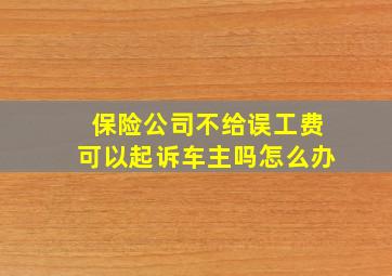 保险公司不给误工费可以起诉车主吗怎么办