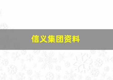 信义集团资料