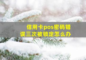 信用卡pos密码错误三次被锁定怎么办