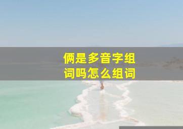 俩是多音字组词吗怎么组词