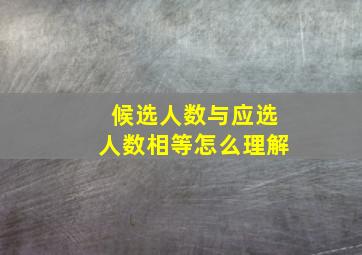 候选人数与应选人数相等怎么理解