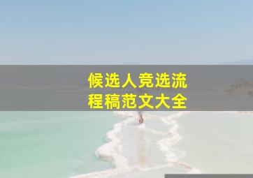 候选人竞选流程稿范文大全