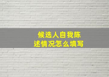 候选人自我陈述情况怎么填写